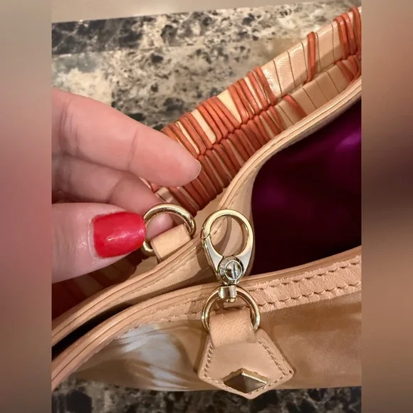 Henri Bendel Tie-Dye Lambskin Hobo Bag with Studs RARE - Picture 9 of 12